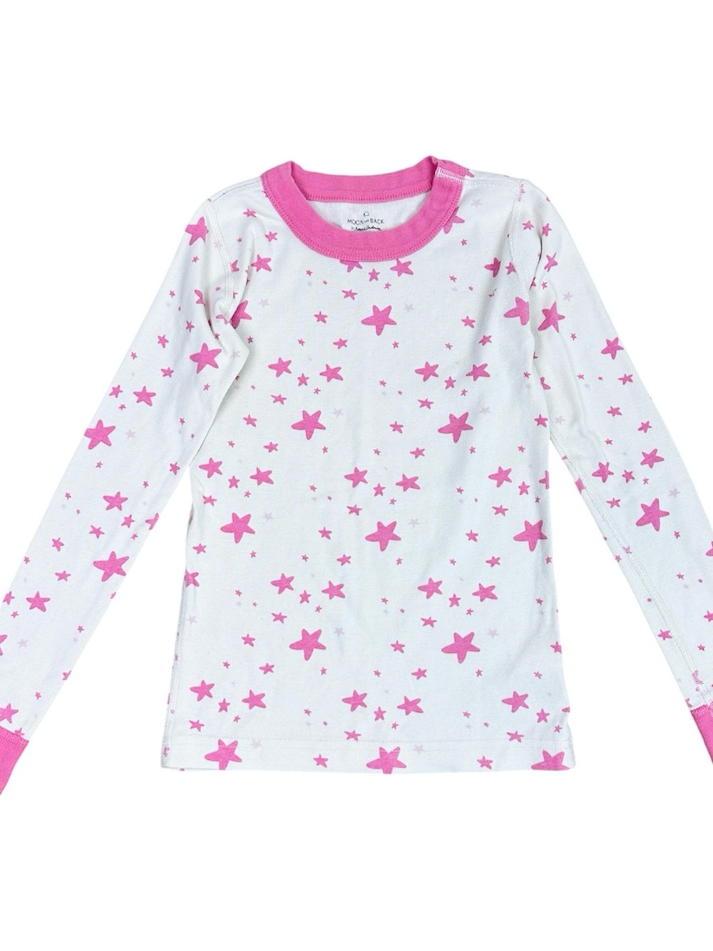 Hanna Andersson White Pajama Top with Pink Star Print